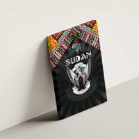 Sudan Roots Canvas Wall Art African Map in Fingerprint and Tribal Colors