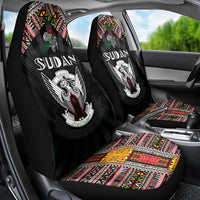 Sudan Roots Car Seat Cover African Map in Fingerprint and Tribal Colors