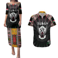 Personalized Sudan Roots Couples Matching Puletasi and Hawaiian Shirt African Map in Fingerprint and Tribal Colors