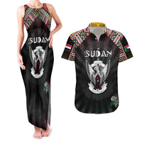 Personalized Sudan Roots Couples Matching Tank Maxi Dress and Hawaiian Shirt African Map in Fingerprint and Tribal Colors