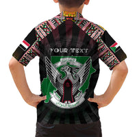 Personalized Sudan Roots Family Matching Puletasi and Hawaiian Shirt African Map in Fingerprint and Tribal Colors