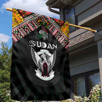 Sudan Roots Garden Flag African Map in Fingerprint and Tribal Colors