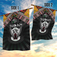 Sudan Roots Garden Flag African Map in Fingerprint and Tribal Colors