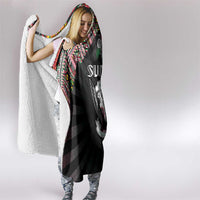 Sudan Roots Hooded Blanket African Map in Fingerprint and Tribal Colors