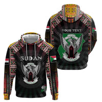 Personalized Sudan Roots Hoodie African Map in Fingerprint and Tribal Colors