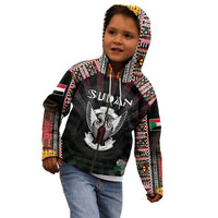 Personalized Sudan Roots Kid Hoodie African Map in Fingerprint and Tribal Colors