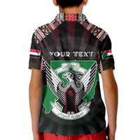 Personalized Sudan Roots Kid Polo Shirt African Map in Fingerprint and Tribal Colors