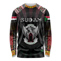 Personalized Sudan Roots Long Sleeve Shirt African Map in Fingerprint and Tribal Colors
