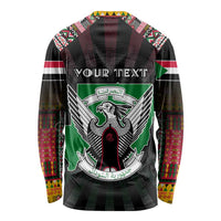 Personalized Sudan Roots Long Sleeve Shirt African Map in Fingerprint and Tribal Colors