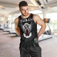 Personalized Sudan Roots Men Tank Top African Map in Fingerprint and Tribal Colors