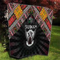 Sudan Roots Quilt African Map in Fingerprint and Tribal Colors