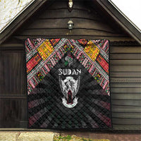 Sudan Roots Quilt African Map in Fingerprint and Tribal Colors