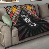 Sudan Roots Quilt African Map in Fingerprint and Tribal Colors