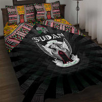 Sudan Roots Quilt Bed Set African Map in Fingerprint and Tribal Colors