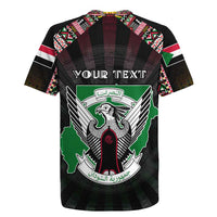 Personalized Sudan Roots Rugby Jersey African Map in Fingerprint and Tribal Colors