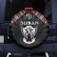 Sudan Roots Spare Tire Cover African Map in Fingerprint and Tribal Colors