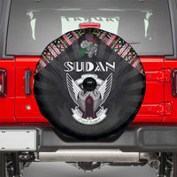 Sudan Roots Spare Tire Cover African Map in Fingerprint and Tribal Colors