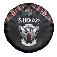 Sudan Roots Spare Tire Cover African Map in Fingerprint and Tribal Colors