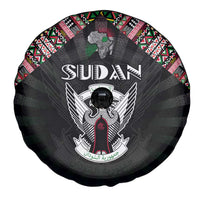 Sudan Roots Spare Tire Cover African Map in Fingerprint and Tribal Colors