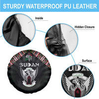 Sudan Roots Spare Tire Cover African Map in Fingerprint and Tribal Colors
