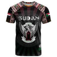 Personalized Sudan Roots T Shirt African Map in Fingerprint and Tribal Colors