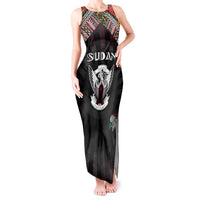 Personalized Sudan Roots Tank Maxi Dress African Map in Fingerprint and Tribal Colors