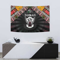 Sudan Roots Tapestry African Map in Fingerprint and Tribal Colors