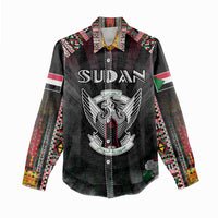 Personalized Sudan Roots Women Casual Shirt African Map in Fingerprint and Tribal Colors