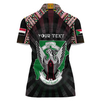 Personalized Sudan Roots Women Polo Shirt African Map in Fingerprint and Tribal Colors