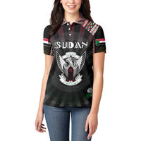 Personalized Sudan Roots Women Polo Shirt African Map in Fingerprint and Tribal Colors