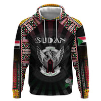 Personalized Sudan Roots Zip Hoodie African Map in Fingerprint and Tribal Colors