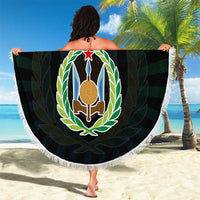 Djibouti Roots Beach Blanket African Map in Fingerprint and Tribal Colors