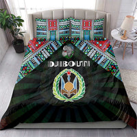 Djibouti Roots Bedding Set African Map in Fingerprint and Tribal Colors