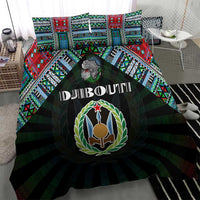 Djibouti Roots Bedding Set African Map in Fingerprint and Tribal Colors