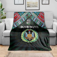 Djibouti Roots Blanket African Map in Fingerprint and Tribal Colors