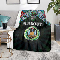 Djibouti Roots Blanket African Map in Fingerprint and Tribal Colors