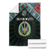 Djibouti Roots Blanket African Map in Fingerprint and Tribal Colors