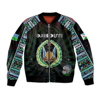 Personalized Djibouti Roots Bomber Jacket African Map in Fingerprint and Tribal Colors