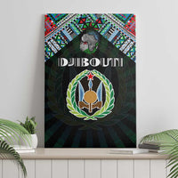 Djibouti Roots Canvas Wall Art African Map in Fingerprint and Tribal Colors