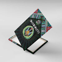 Djibouti Roots Canvas Wall Art African Map in Fingerprint and Tribal Colors