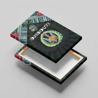 Djibouti Roots Canvas Wall Art African Map in Fingerprint and Tribal Colors