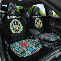 Djibouti Roots Car Seat Cover African Map in Fingerprint and Tribal Colors