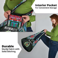 Djibouti Roots Grocery Bag African Map in Fingerprint and Tribal Colors