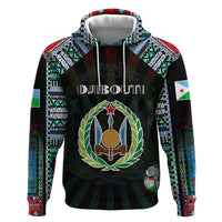 Personalized Djibouti Roots Hoodie African Map in Fingerprint and Tribal Colors