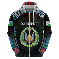 Personalized Djibouti Roots Hoodie African Map in Fingerprint and Tribal Colors