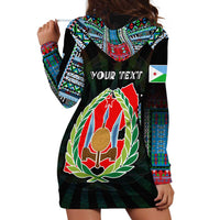 Personalized Djibouti Roots Hoodie Dress African Map in Fingerprint and Tribal Colors