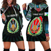 Personalized Djibouti Roots Hoodie Dress African Map in Fingerprint and Tribal Colors