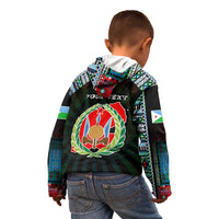 Personalized Djibouti Roots Kid Hoodie African Map in Fingerprint and Tribal Colors