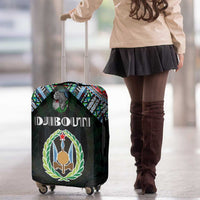 Djibouti Roots Luggage Cover African Map in Fingerprint and Tribal Colors