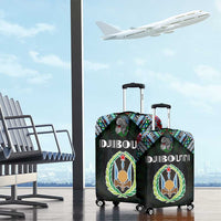 Djibouti Roots Luggage Cover African Map in Fingerprint and Tribal Colors